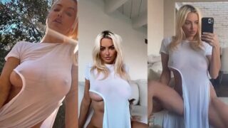 Lindsey Pelas Vestido Blanco Transparente Se Burlan Del Video Descargado