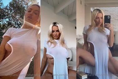 Lindsey Pelas Vestido Blanco Transparente Se Burlan Del Video Descargado