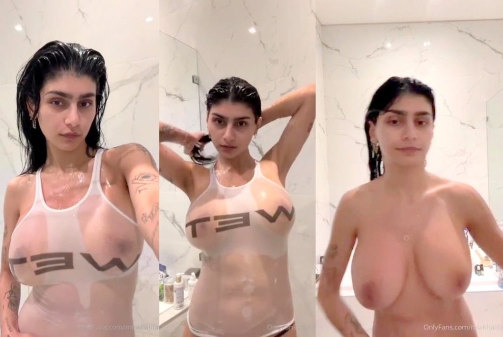 Mia Khalifa Desnuda Camiseta Sin Mangas Mojada Ducha Onlyfans Livestream Descargado