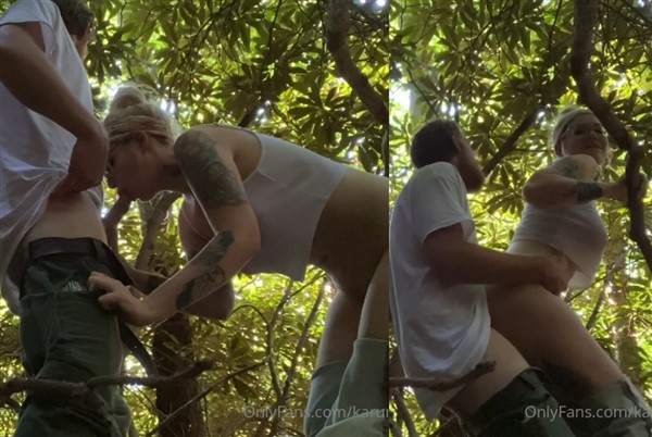 Vídeo porno de follada en el bosque de Karuna Satori